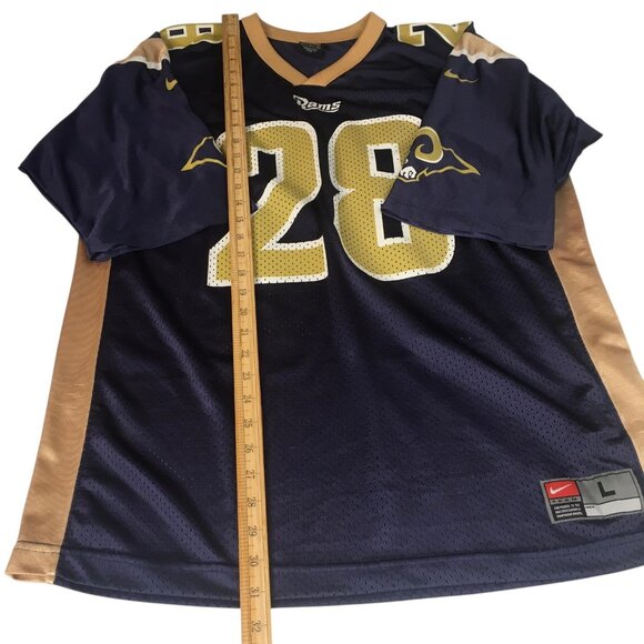 St Louis Rams Jersey Mens Large NFL Football Marshall Faulk 28 Nike 2000s - Picture 8 of 15